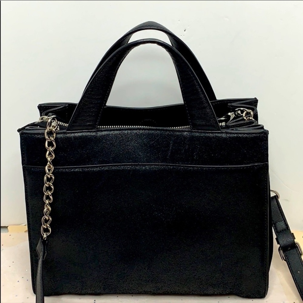 Treasure & Bond Accordion Black Leather Satchel